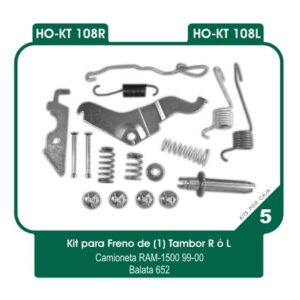 HO-KT108L REPUESTO FRENO TAMBOR IZQUIERDO CHRYSLER RAM 1500 1999 2001 1 PIEZA